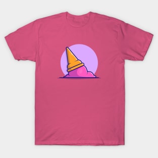 Ice Cream Cone Cartoon Vector Icon Illustration (11) T-Shirt